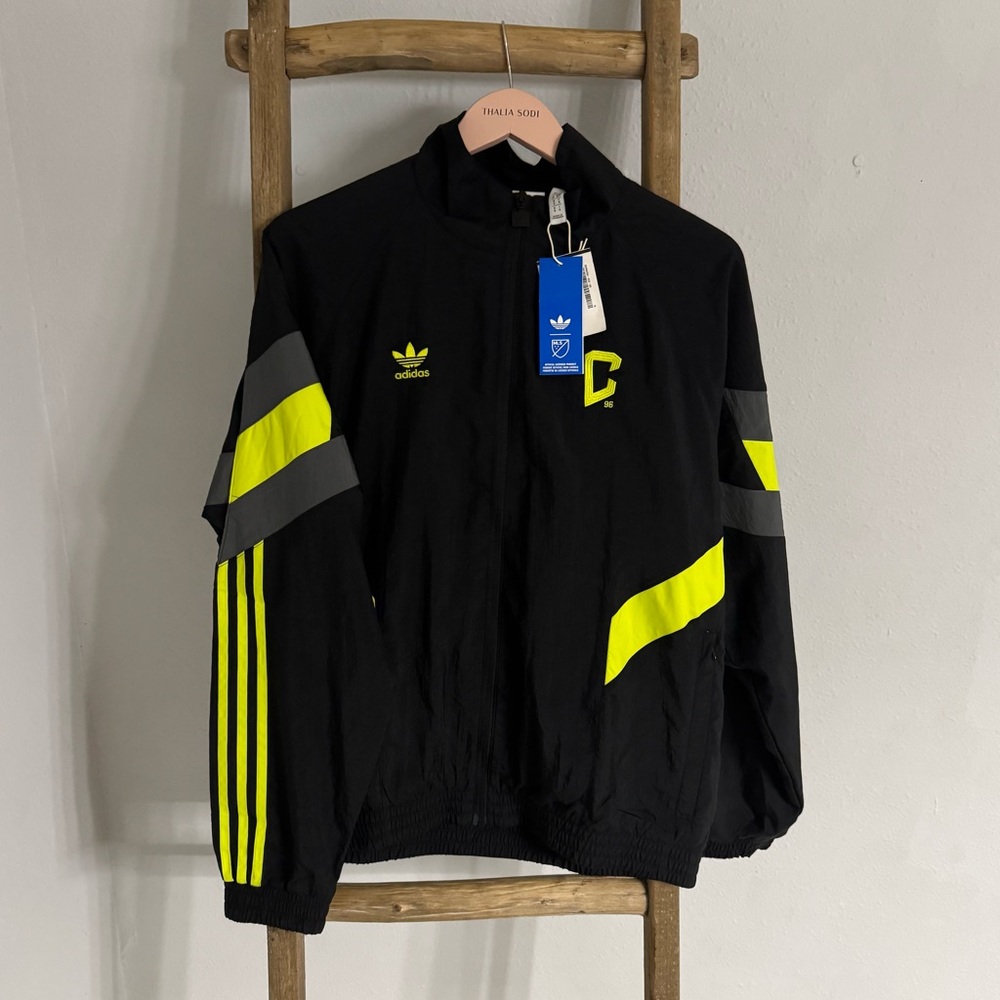 Men Adidas Originals Black Columbus Crew Soccer Full-Zip Track Jacket size Small